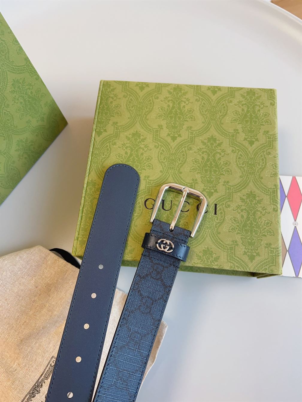 GUCCI BELT WITH INTERLOCKING G DETAIL - GB038