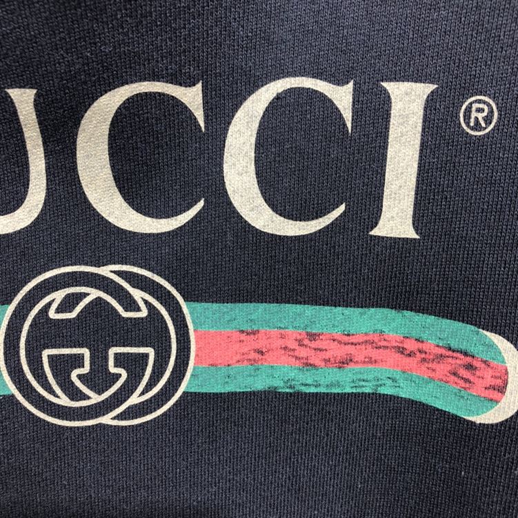 GUCCI BLACK VINTAGE LOGO COTTON SWEATSHIRT HOODED - GCK006