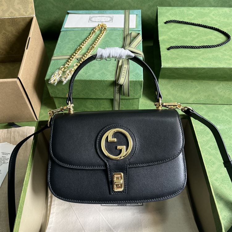 GUCCI BLONDIE TOP HANDLE BLACK BAG