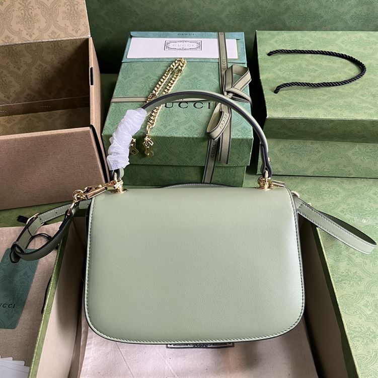 GUCCI BLONDIE TOP HANDLE LIGHT GREEN BAG