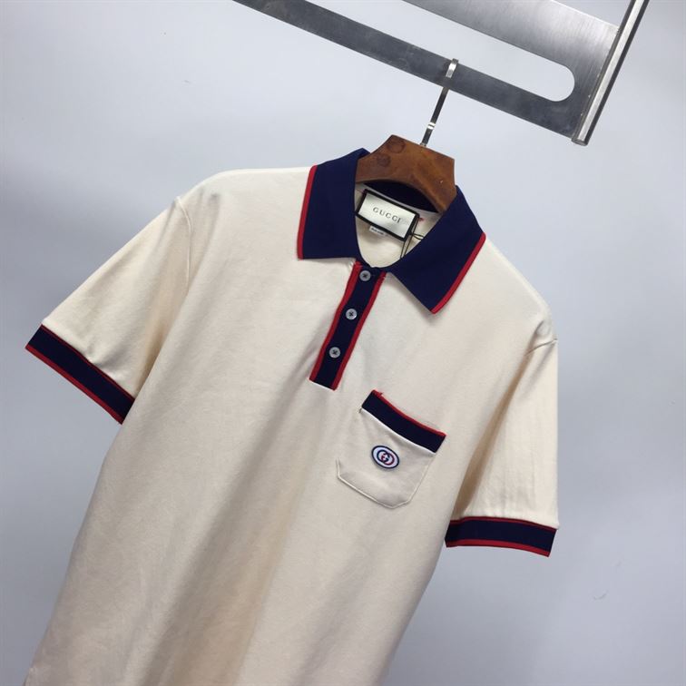 GUCCI COTTON PIQUET POLO WITH INTERLOCKING G - GGS031