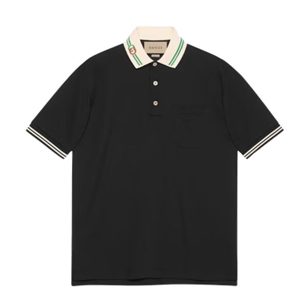 GUCCI COTTON PIQUET POLO WITH INTERLOCKING G - GGS035