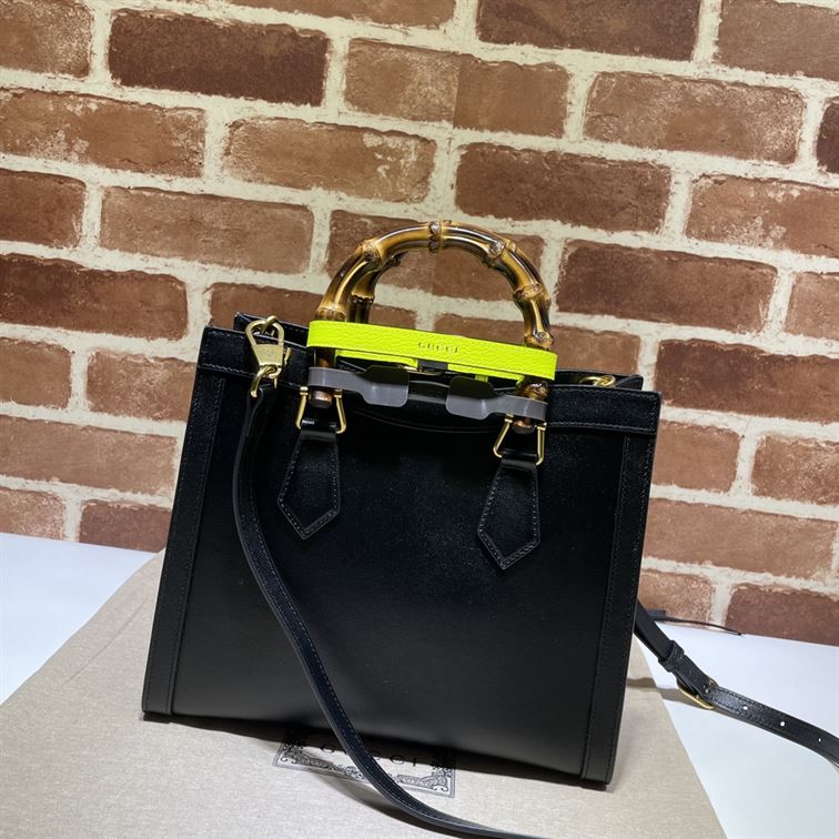 GUCCI DIANA SMALL NOTE BAG IN BLACK LEATHER
