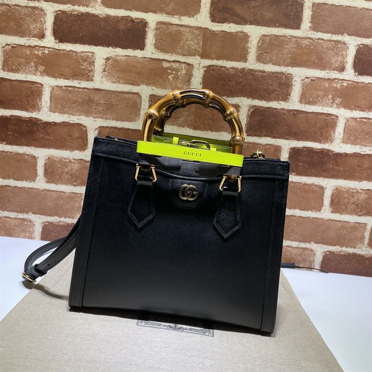 GUCCI DIANA SMALL NOTE BAG IN BLACK LEATHER