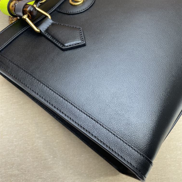 GUCCI DIANA SMALL NOTE BAG IN BLACK LEATHER