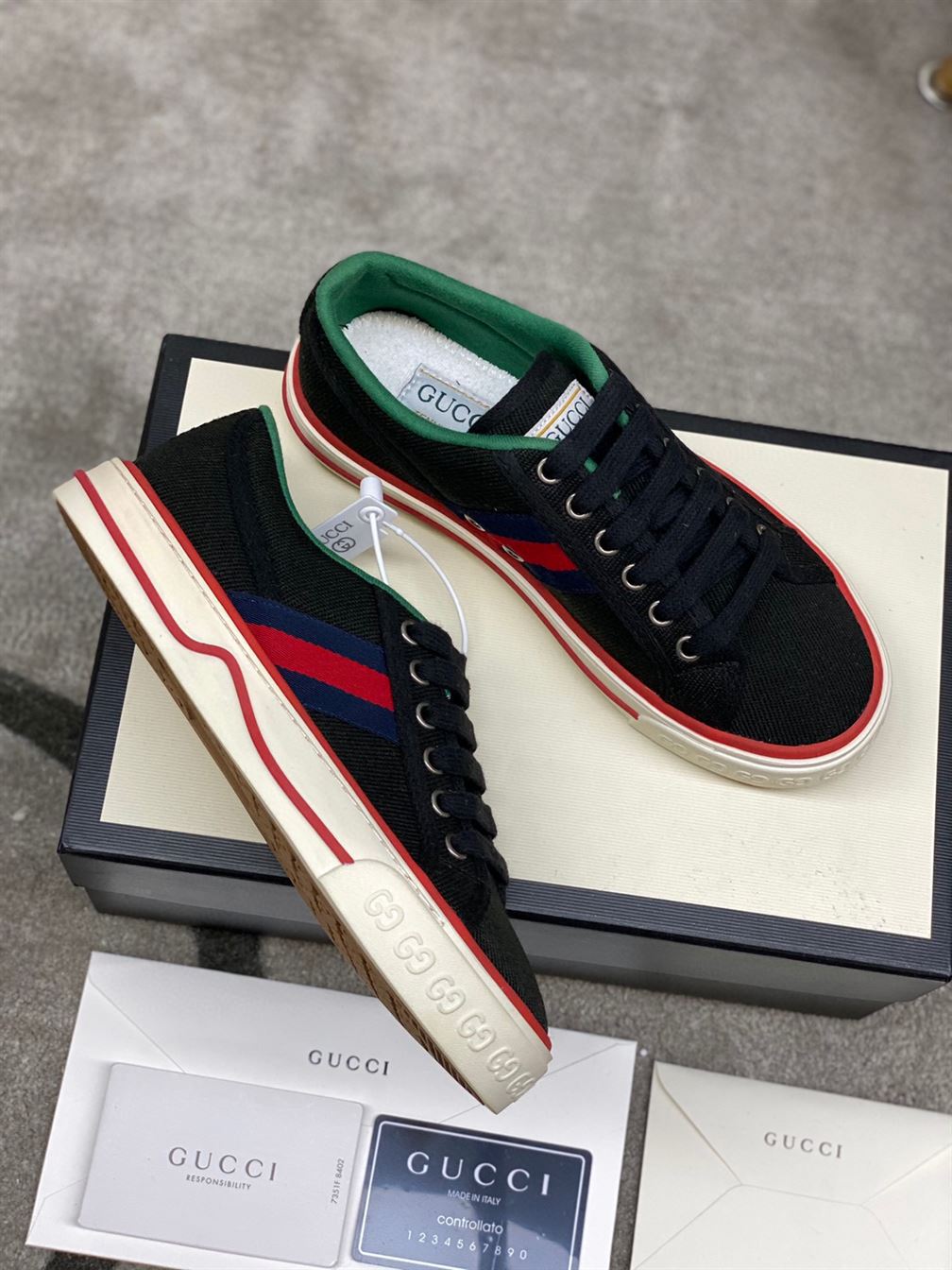 GUCCI DISTRESSED CANVAS AND WEBBING BLACK - GCC145