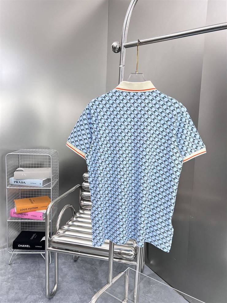 GUCCI GEOMETRIC G COTTON PIQUET POLO SHIRT - GGS043