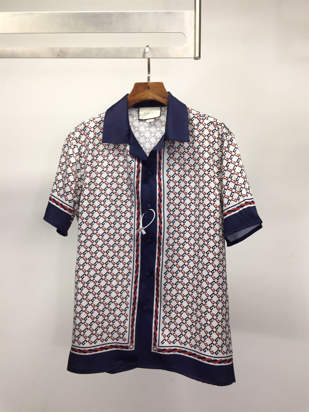 GUCCI GEOMETRIC G PRINT MUSLIN BOWLING SHIRT - GGS023