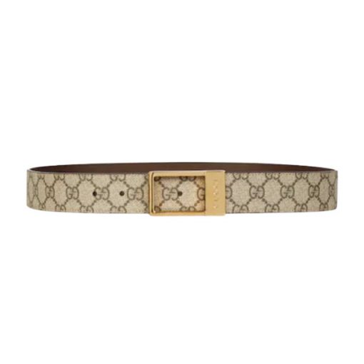 GUCCI GG BELT WITH RECTANGULAR BUCKLE - GB045
