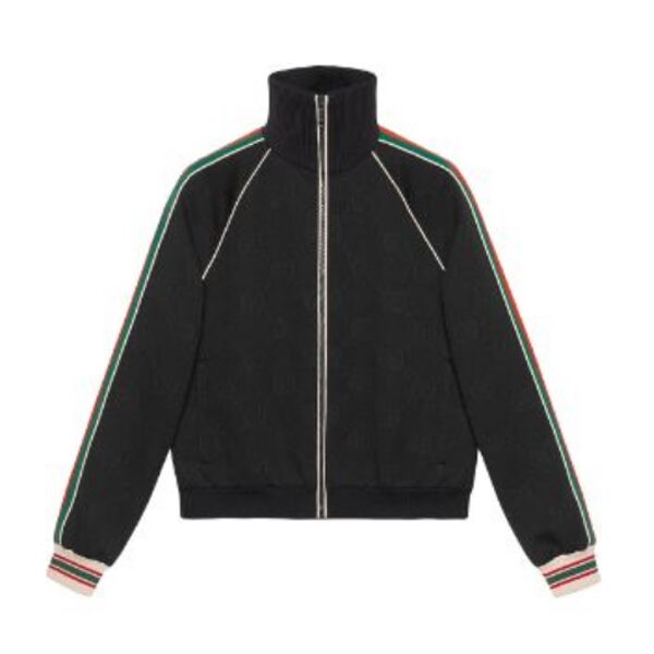GUCCI GG JACQUARD JERSEY ZIP JACKET BLACK GG JACQUARD JERSEY - GCJ001