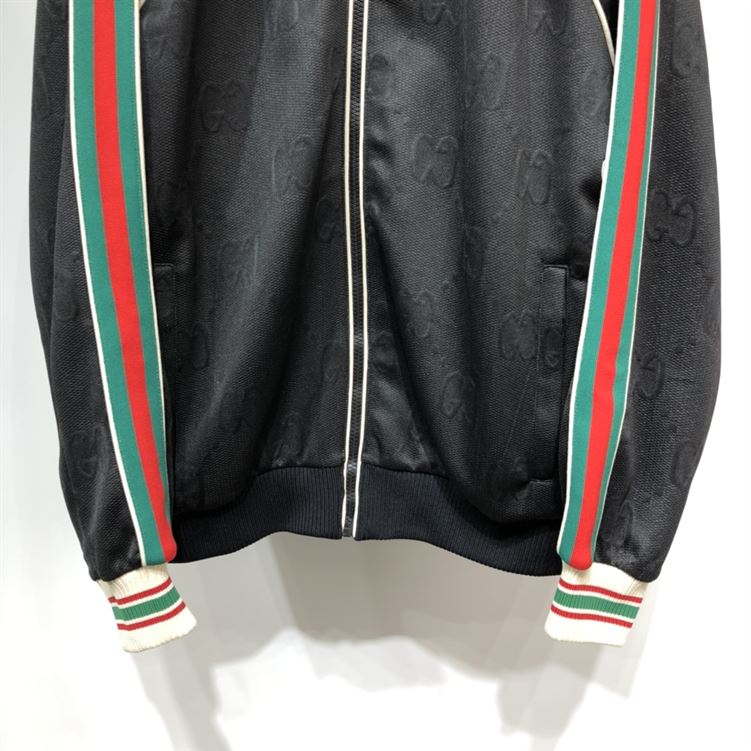 GUCCI GG JACQUARD JERSEY ZIP JACKET BLACK GG JACQUARD JERSEY - GCJ001