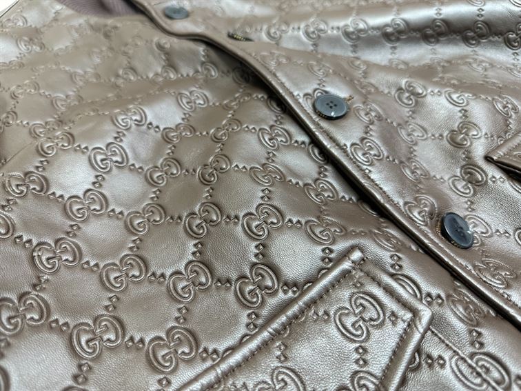 GUCCI GG LEATHER BOMBER JACKET - GCJ040