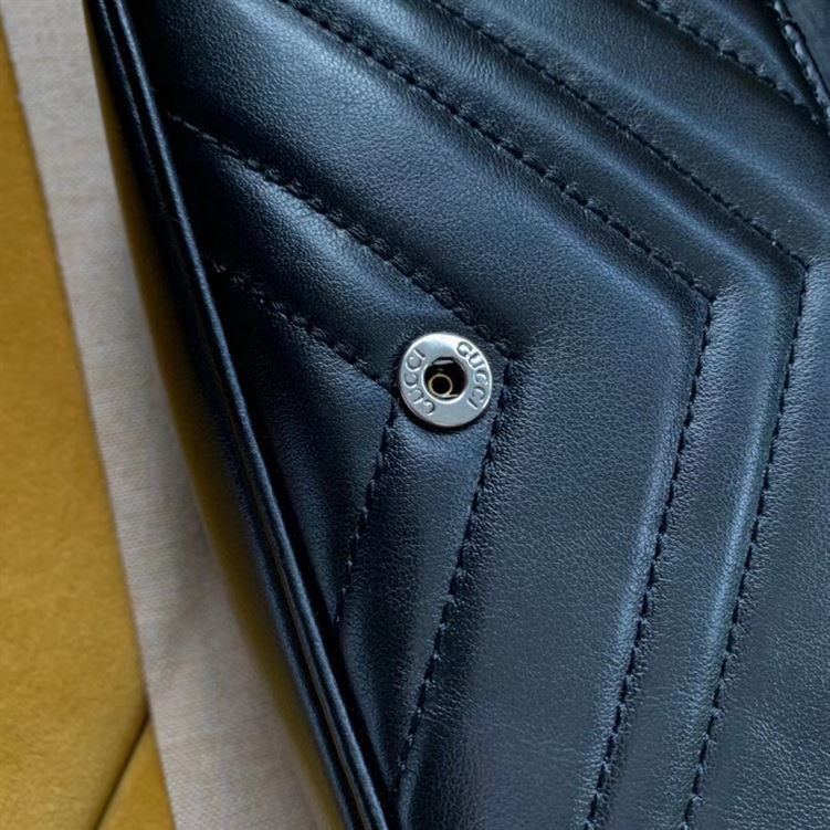 GUCCI GG MARMONT BELT BAG IN BLACK LEATHER