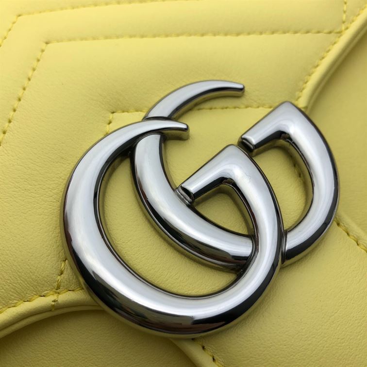 GUCCI GG MARMONT SMALL TOP HANDLE BAG IN YELOW