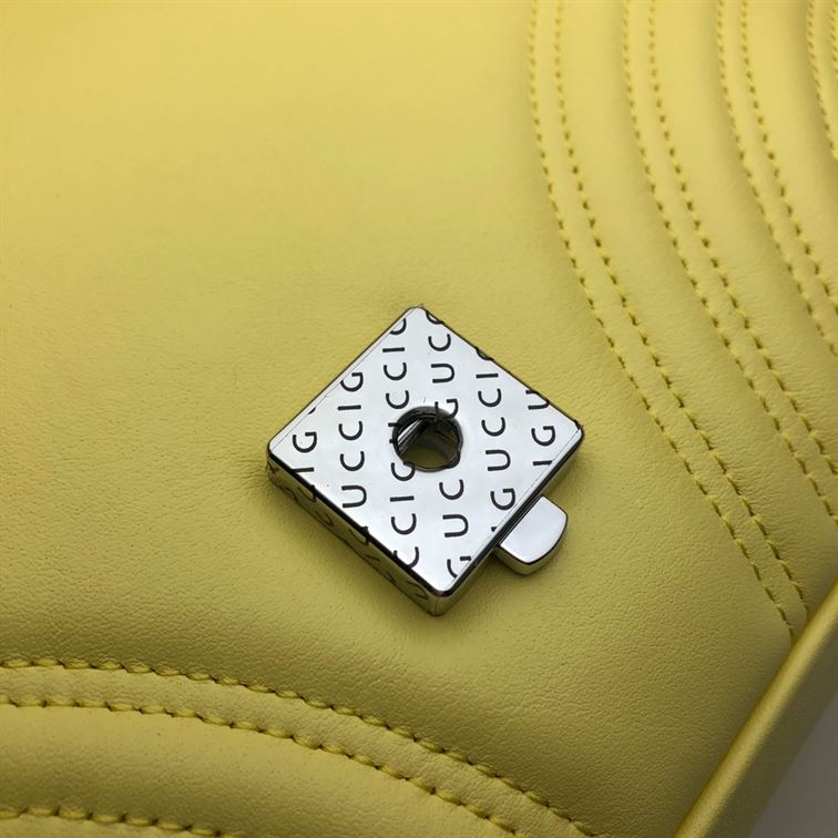 GUCCI GG MARMONT SMALL TOP HANDLE BAG IN YELOW