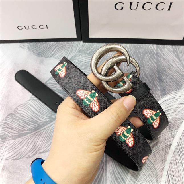 GUCCI GG MARMONT THIN BELT WITH BEES - GB033