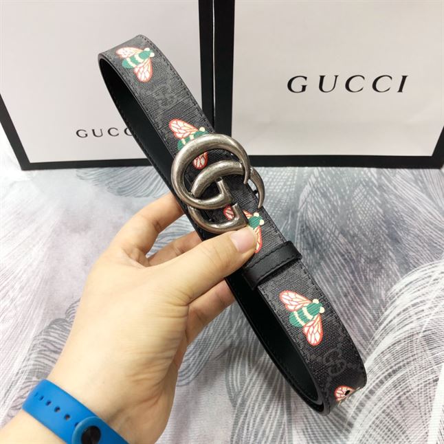 GUCCI GG MARMONT THIN BELT WITH BEES - GB033