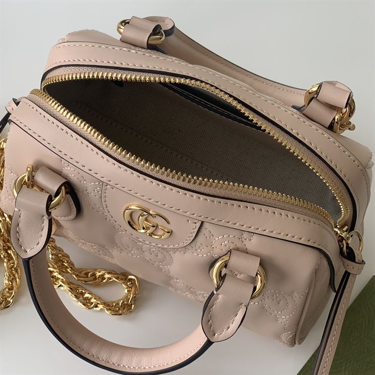 GUCCI GG MATELASSE MINI BAG IN BEIGE LEATHER