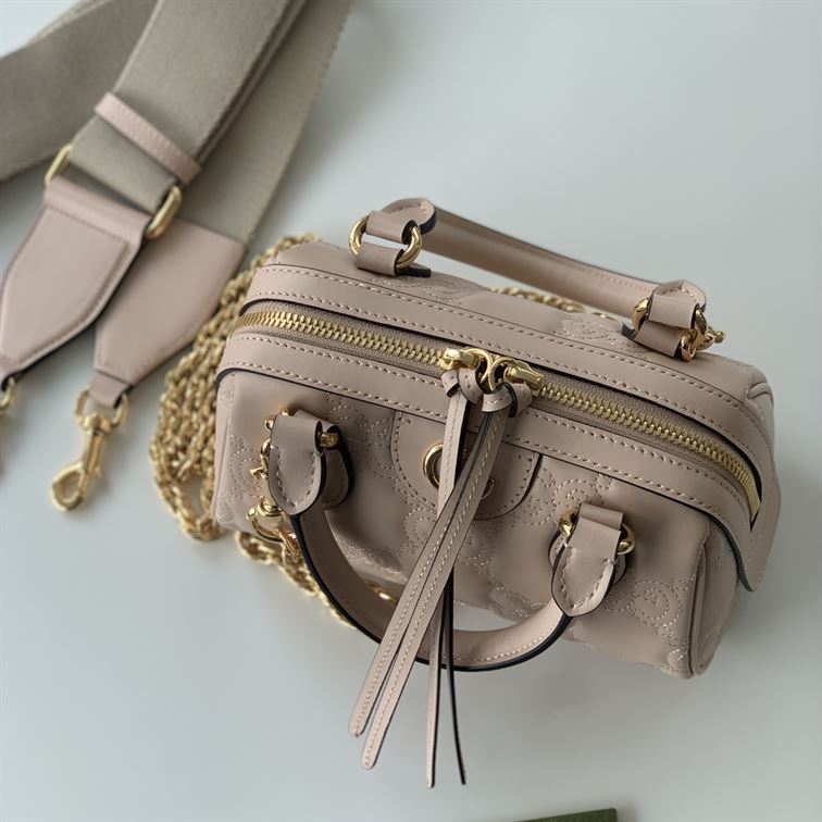 GUCCI GG MATELASSE MINI BAG IN BEIGE LEATHER