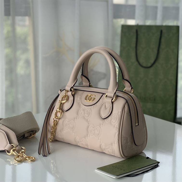 GUCCI GG MATELASSE MINI BAG IN BEIGE LEATHER