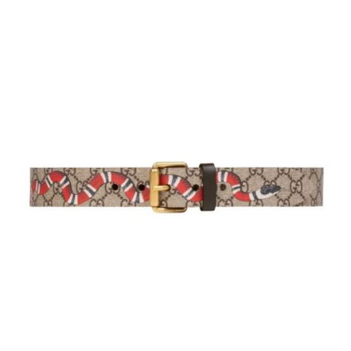 GUCCI GG SUPREME BELT WITH KINGSNAKE PRINT - GB034