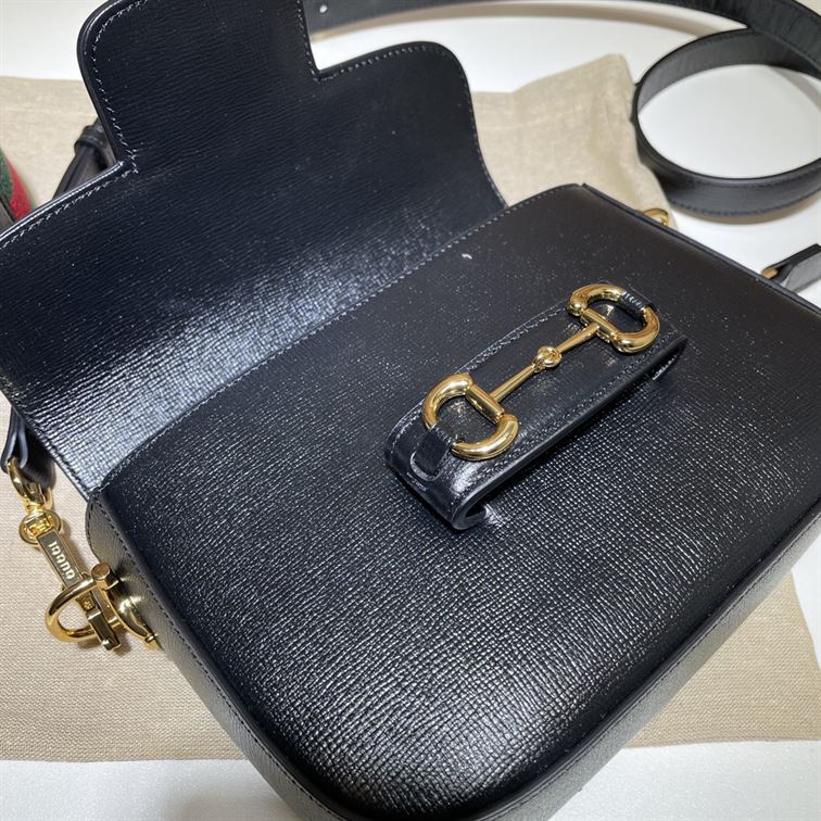 GUCCI HORSEBIT 1955 MINI BAG IN BLACK LEATHER