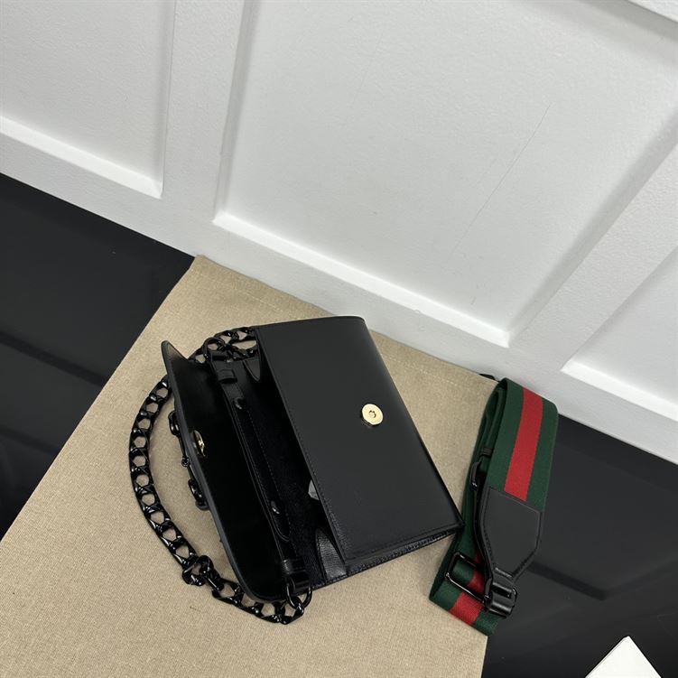 GUCCI HORSEBIT 1955 MINI BAG IN BLACK LEATHER