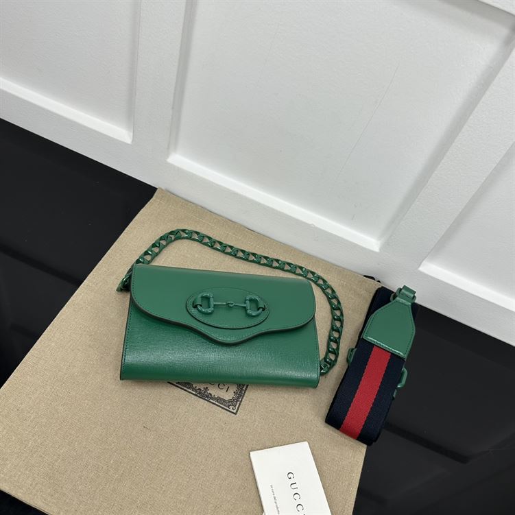 GUCCI HORSEBIT 1955 MINI BAG IN GREEN LEATHER