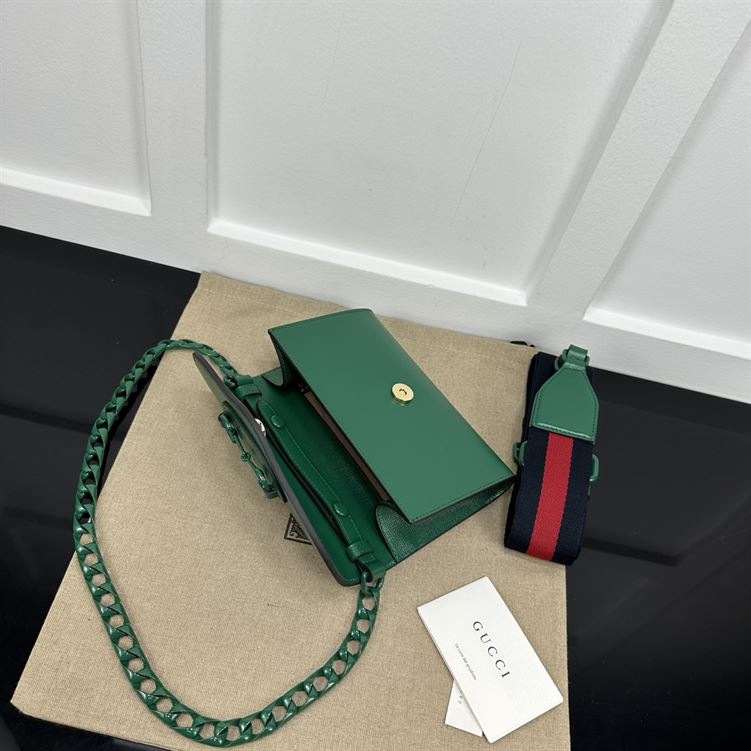 GUCCI HORSEBIT 1955 MINI BAG IN GREEN LEATHER