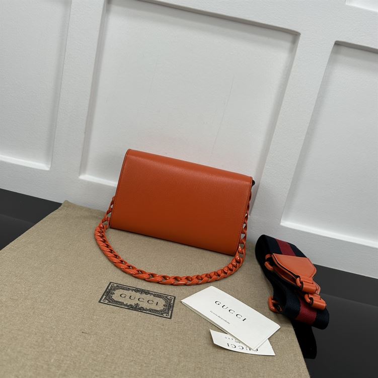 GUCCI HORSEBIT 1955 MINI BAG IN ORANGE LEATHER