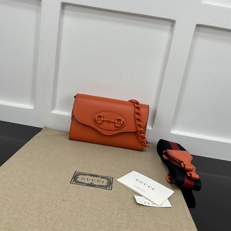GUCCI HORSEBIT 1955 MINI BAG IN ORANGE LEATHER