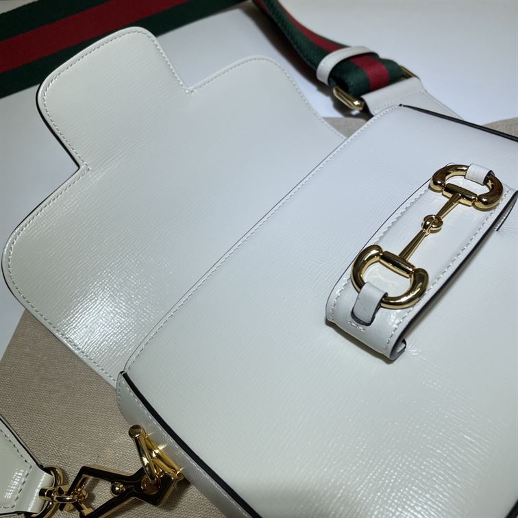 GUCCI HORSEBIT 1955 MINI BAG IN WHITE LEATHER