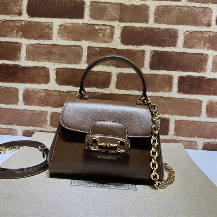 GUCCI HORSEBIT 1955 MINI BAG WITH LIGHT BROWN LEATHER