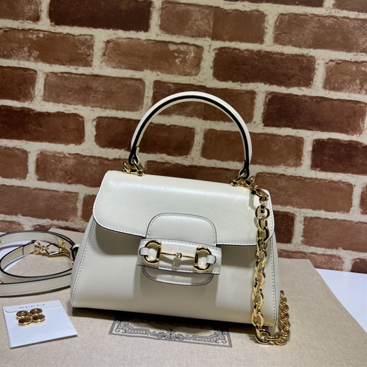GUCCI HORSEBIT 1955 MINI BAG WITH WHITE LEATHER