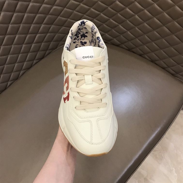 GUCCI IVORY RHYTON RAINBOW GLITTER SNEAKERS - GCC013