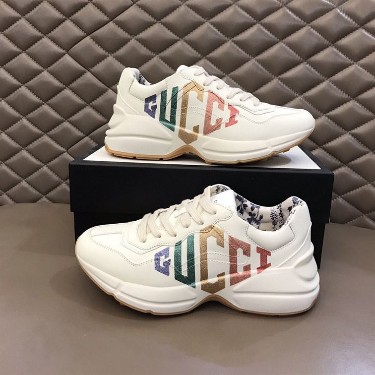 GUCCI IVORY RHYTON RAINBOW GLITTER SNEAKERS - GCC013