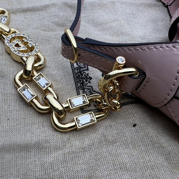 GUCCI JACKIE 1961 MINI SHOULDER BAG WITH PINK PATENT LEATHER