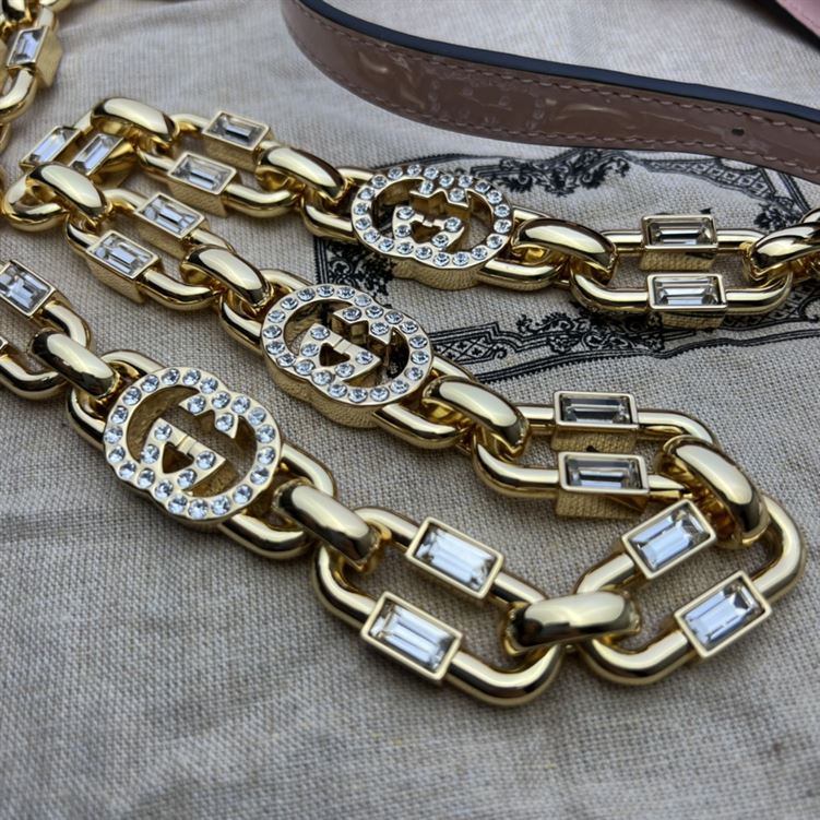 GUCCI JACKIE 1961 MINI SHOULDER BAG WITH PINK PATENT LEATHER