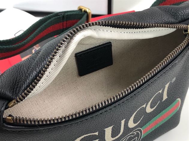 GUCCI LOGO-PRINT LEATHER BELT BAG - BG009