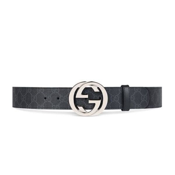 GUCCI MEN'S BLACK GG SUPREME BELT WITH G BUCKLE - GB003