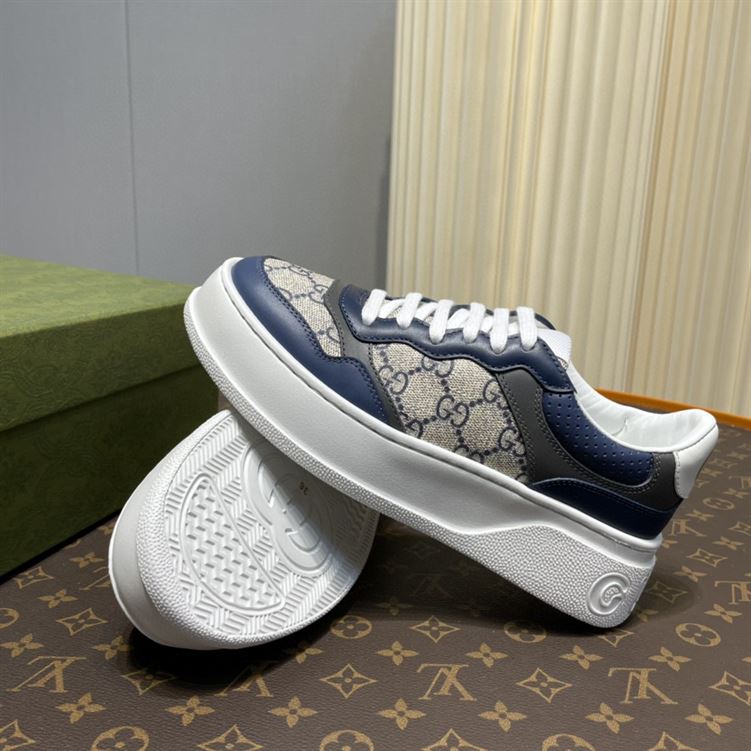 GUCCI MEN'S GG SNEAKERS BEIGE AND BLUE SUPREME - GCC003