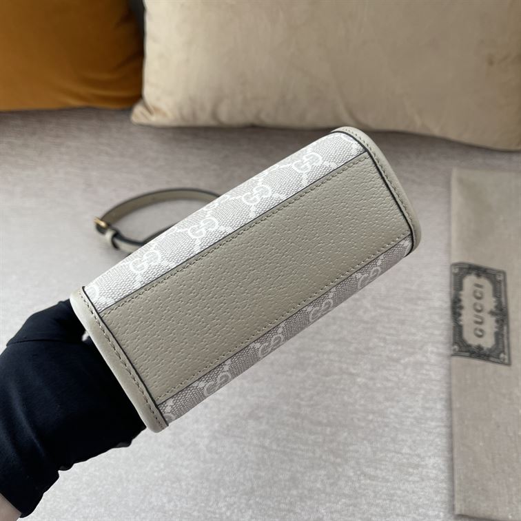 GUCCI MINI NOTE BAG WITH INTERLOCKING G BEIGE AND WHITE