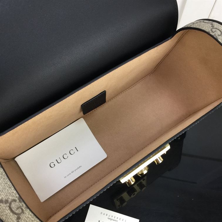 GUCCI PADLOCK GG SMALL BAMBOO SHOULDER BAG