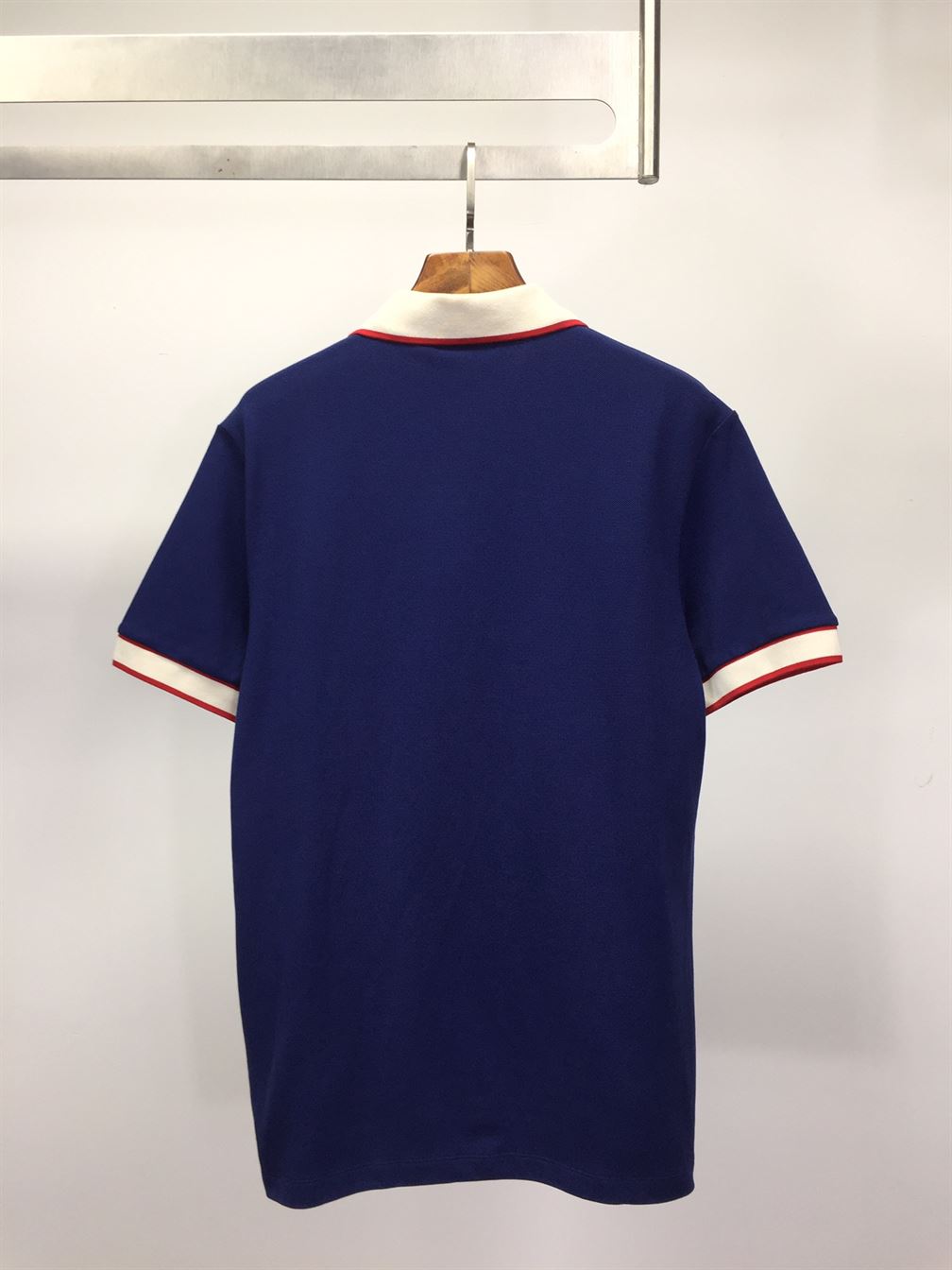 GUCCI POLO GG LOGO PATCH NAVY - GGS027