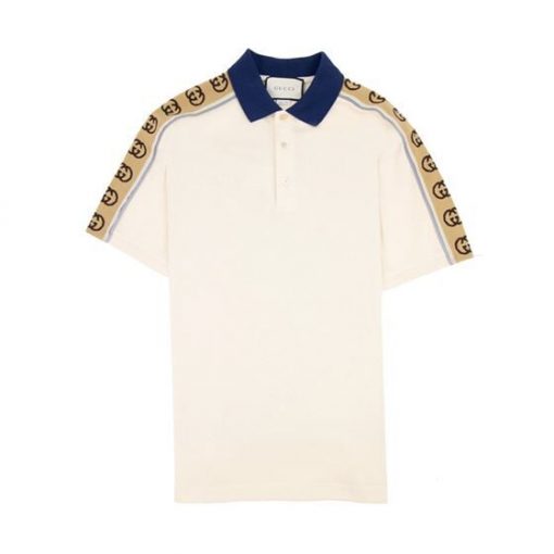 GUCCI POLO WITH INTERLOCKING G STRIPE - GGS014