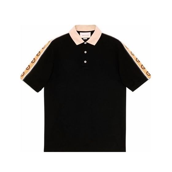 GUCCI POLO WITH INTERLOCKING G STRIPE - GGS015