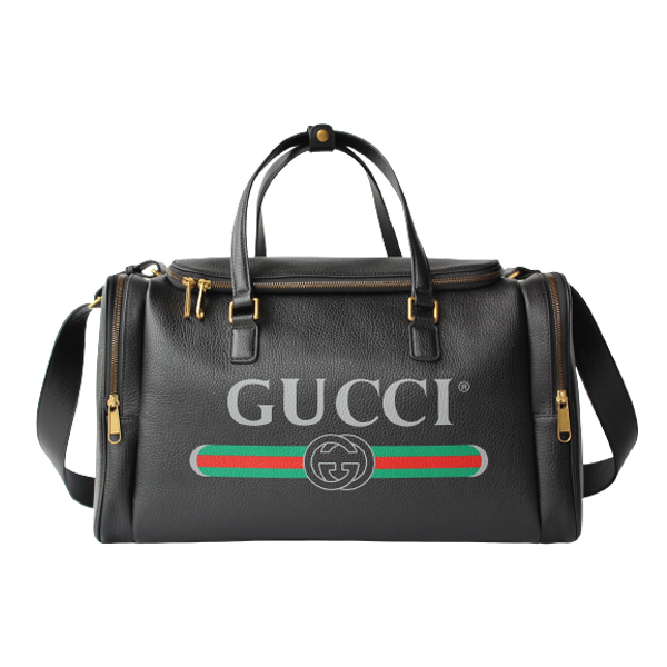 GUCCI RETRO LOGO PRINT LEATHER DUFFLE BAG - BG039