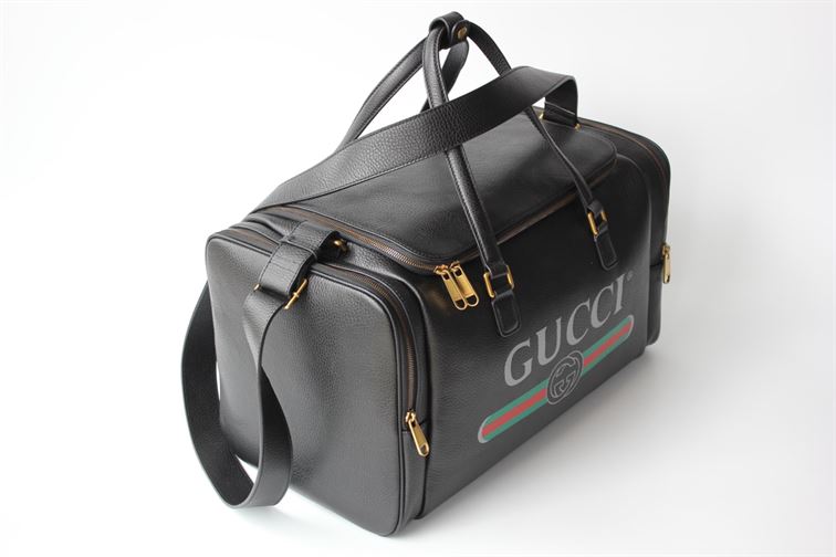 GUCCI RETRO LOGO PRINT LEATHER DUFFLE BAG - BG039