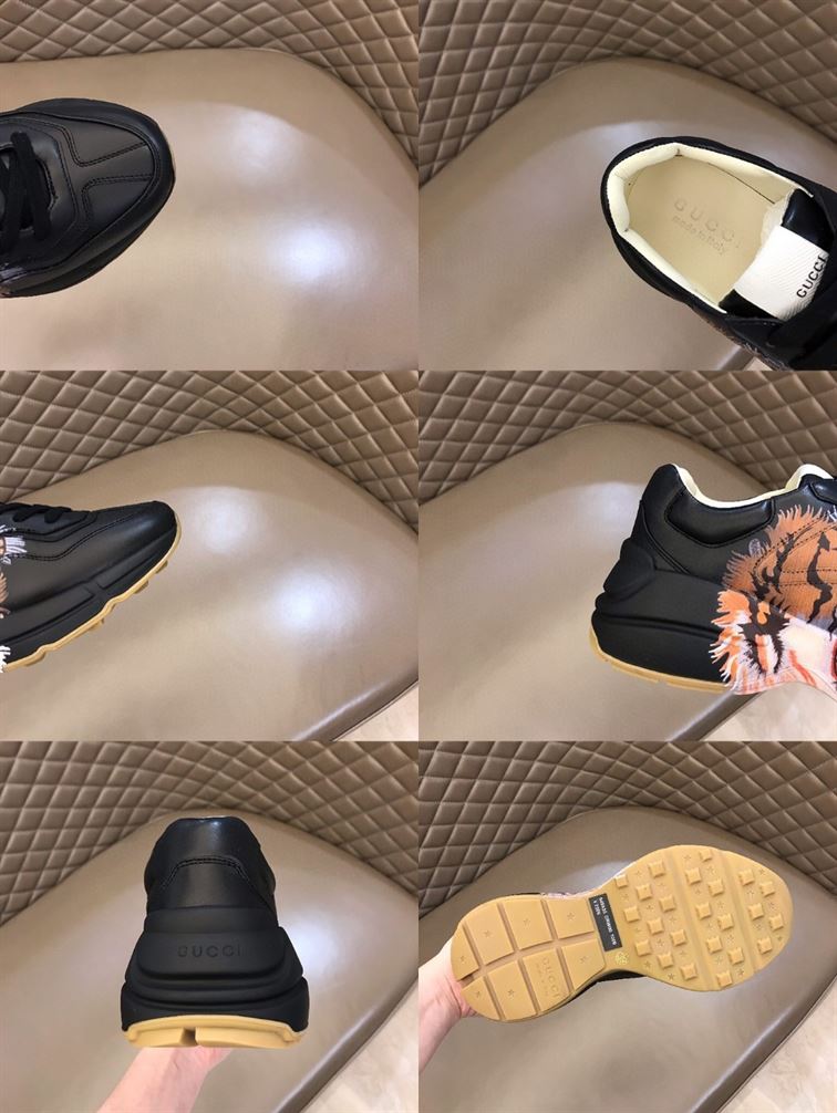 GUCCI RHYTON LEATHER SNEAKER WITH TIGER - GCC017