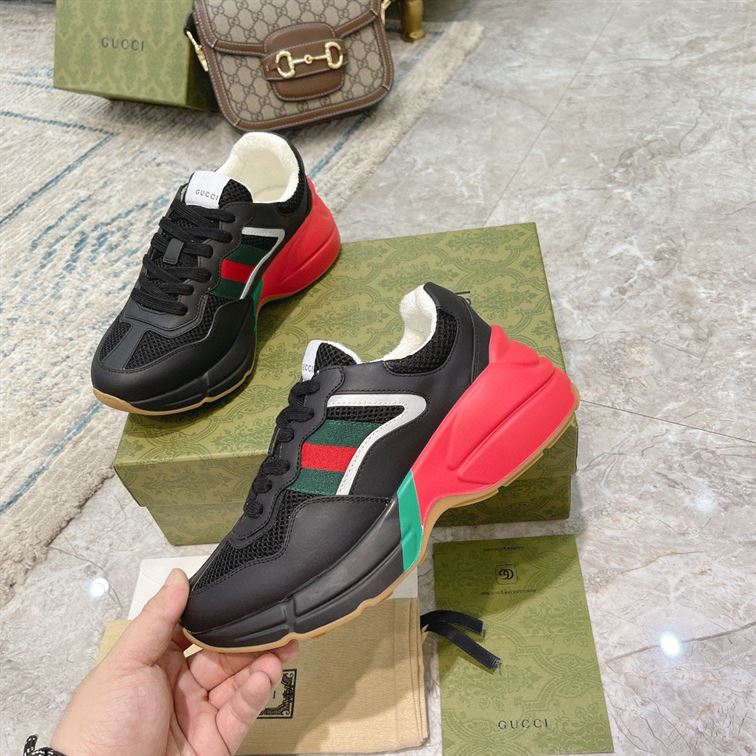 GUCCI RHYTON SNEAKER IN RED BLACK - GCC099